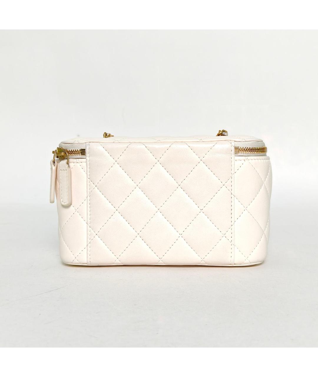 CHANEL Белая кожаная сумка через плечо, фото 4