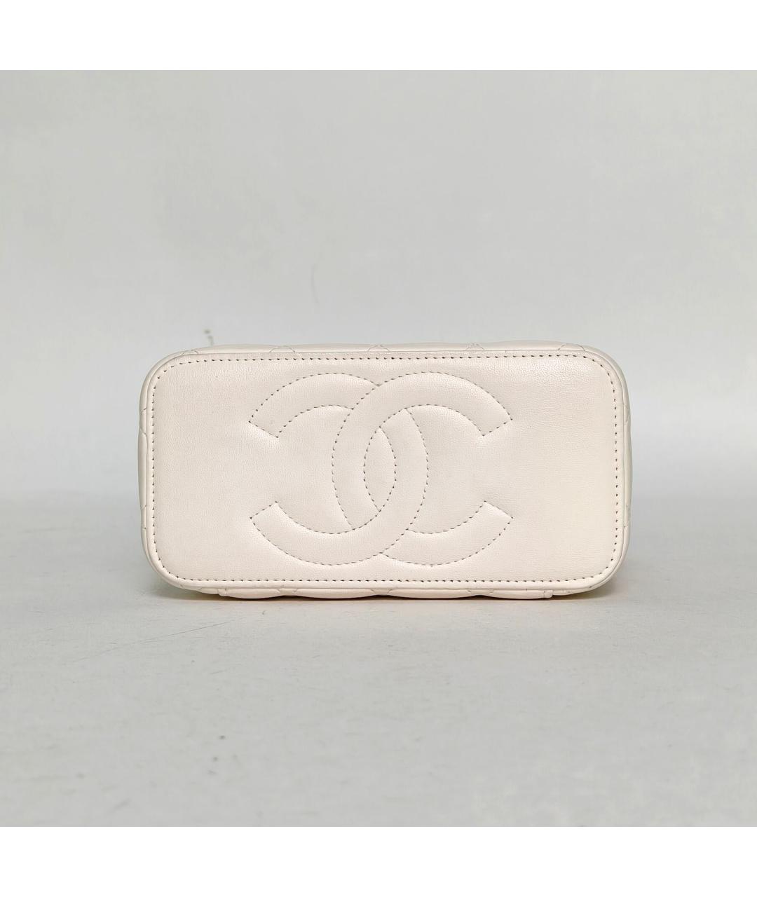 CHANEL Белая кожаная сумка через плечо, фото 6