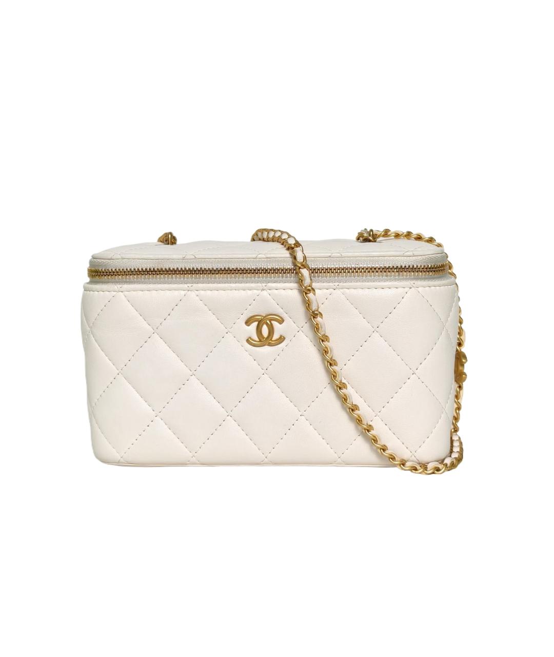 CHANEL Белая кожаная сумка через плечо, фото 1