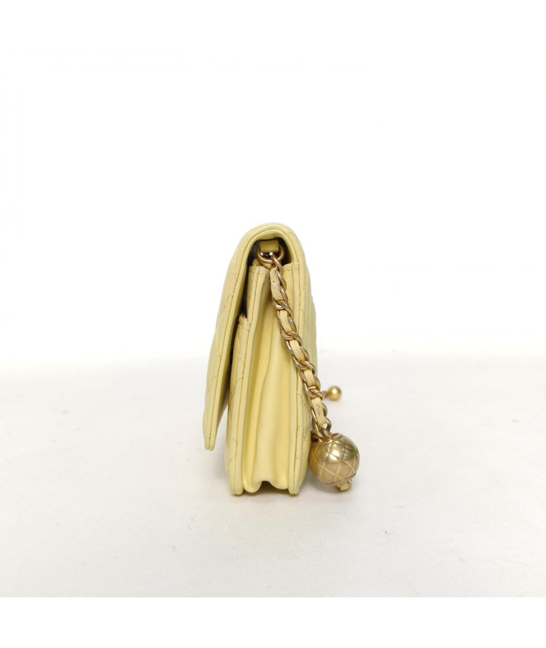 CHANEL Горчичная кожаная сумка через плечо, фото 6