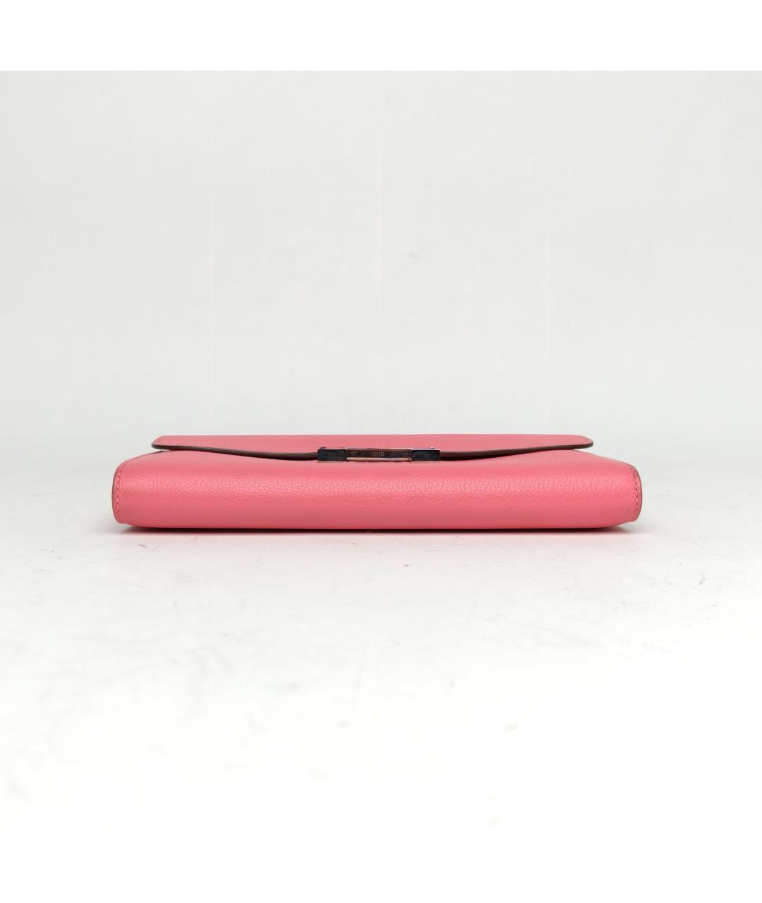 HERMES Розовый кожаный кошелек, фото 6