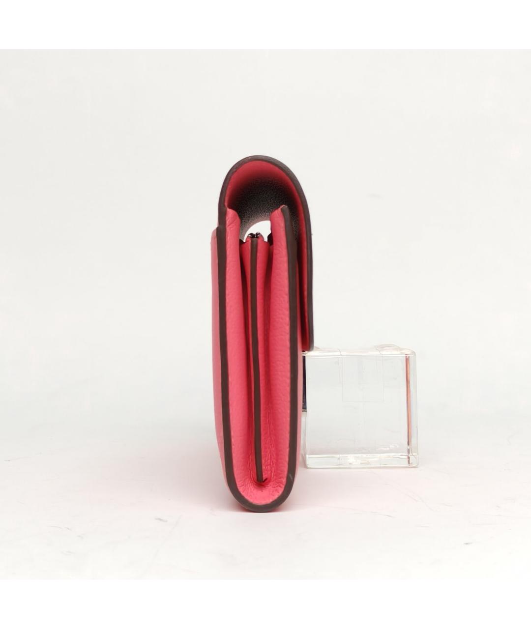 HERMES Розовый кожаный кошелек, фото 5