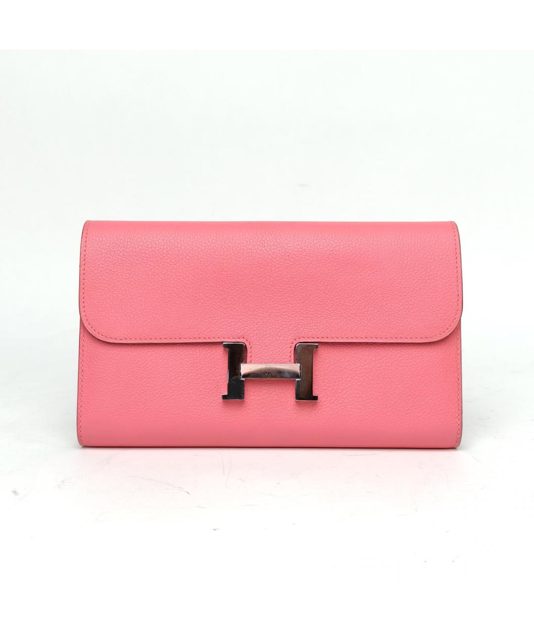 HERMES Розовый кожаный кошелек, фото 2