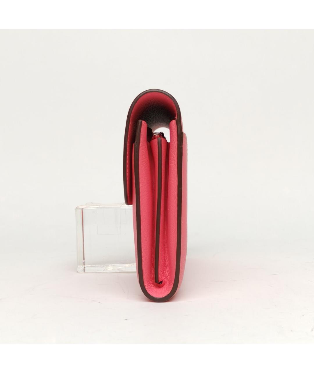 HERMES Розовый кожаный кошелек, фото 3