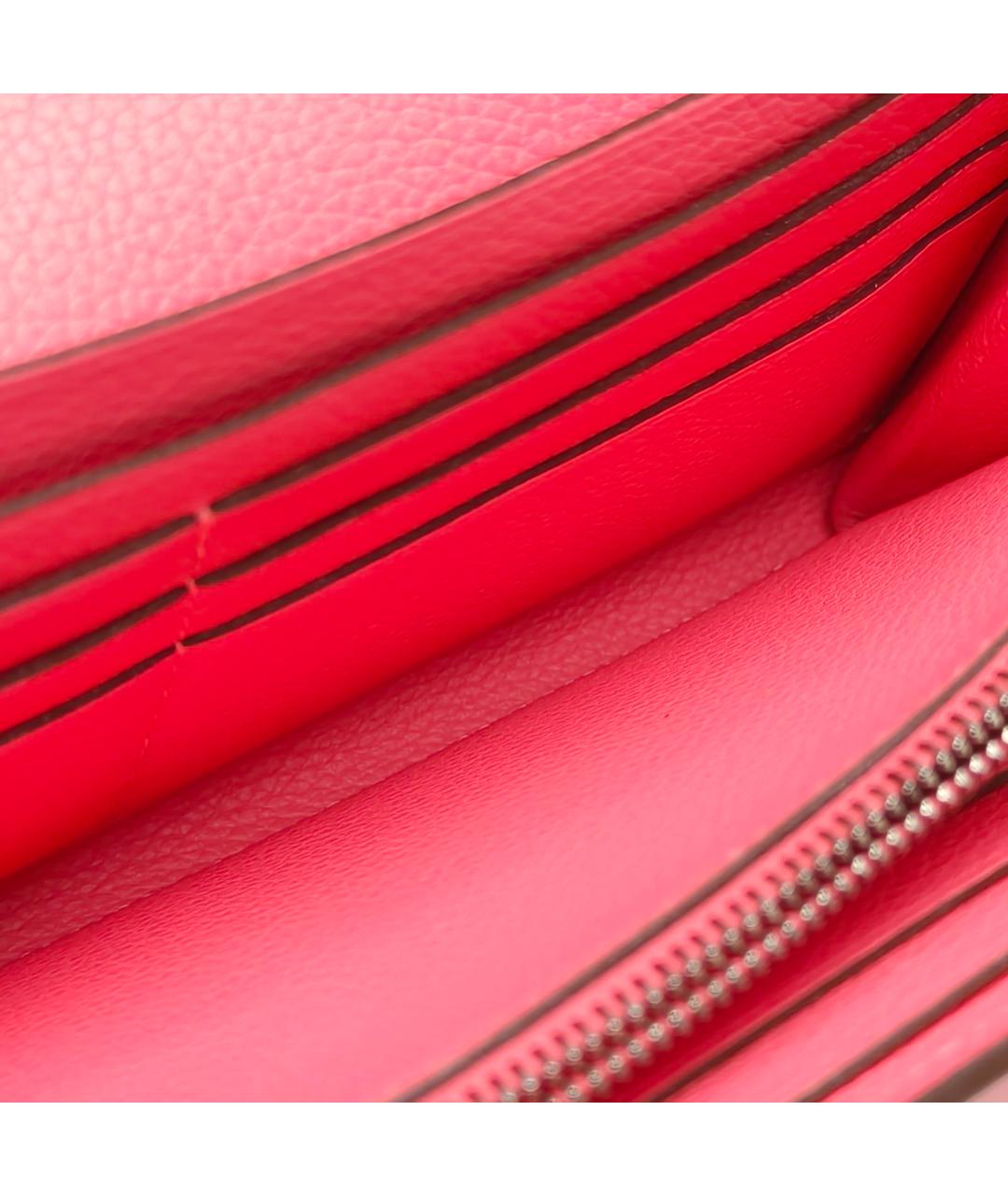 HERMES Розовый кожаный кошелек, фото 8