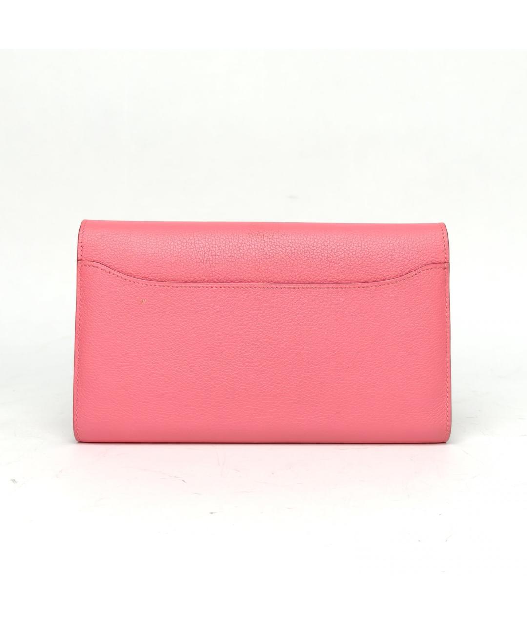 HERMES Розовый кожаный кошелек, фото 4