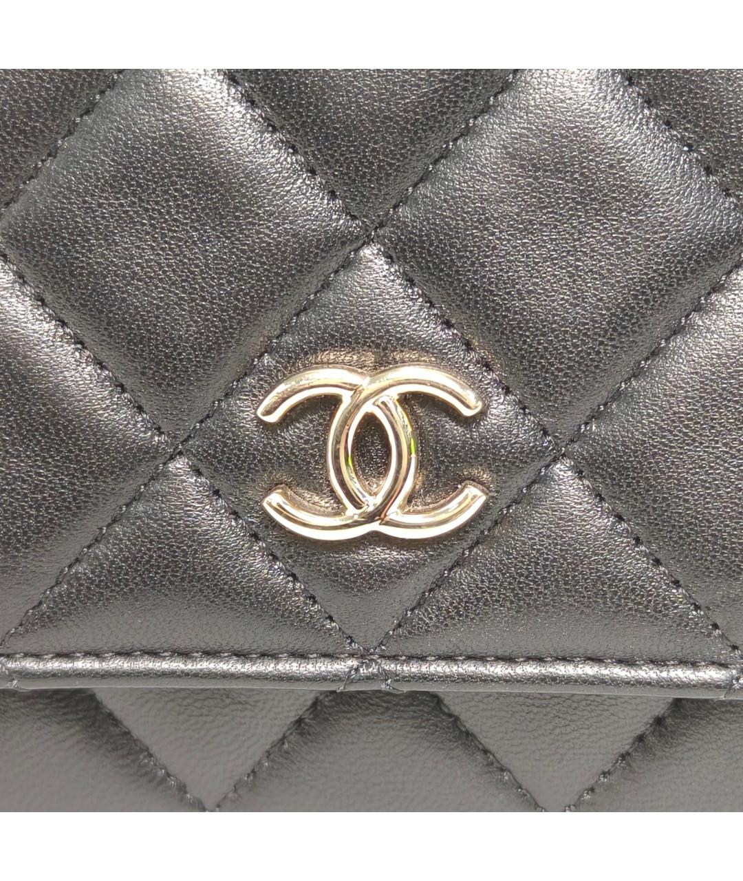 CHANEL Черная кожаная сумка через плечо, фото 7