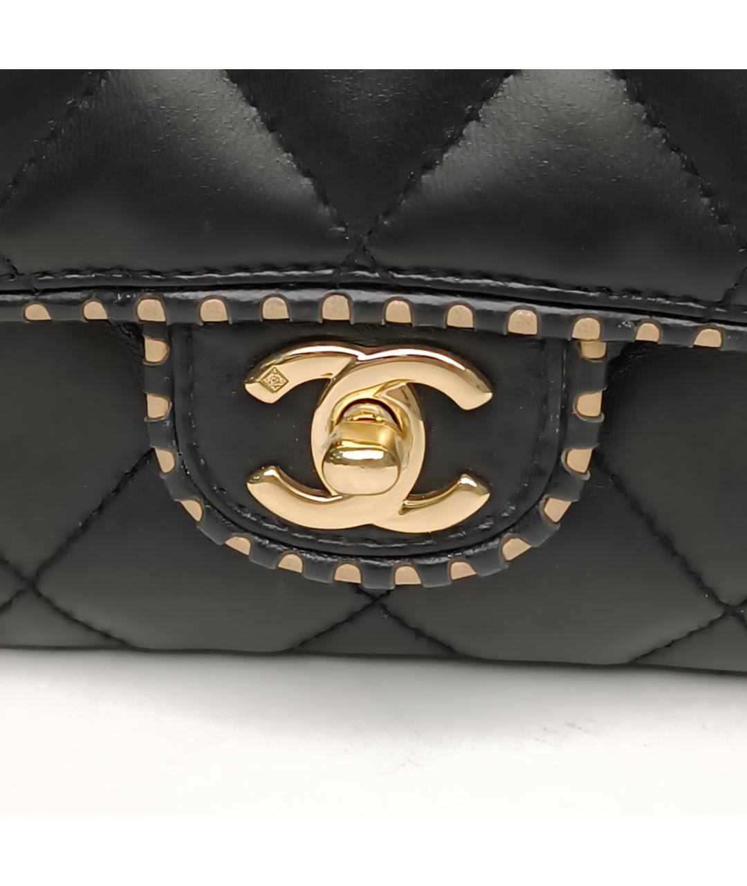 CHANEL Черная кожаная сумка через плечо, фото 8