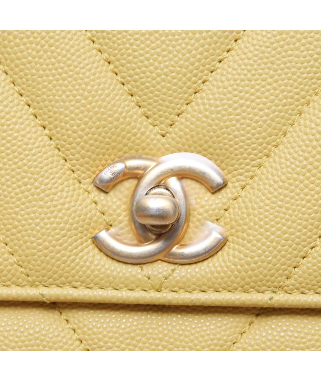 CHANEL Желтая кожаная сумка через плечо, фото 7