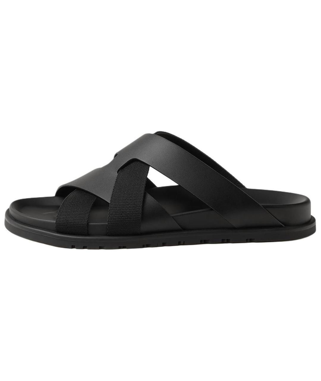 HERMES Черные сандалии, фото 2