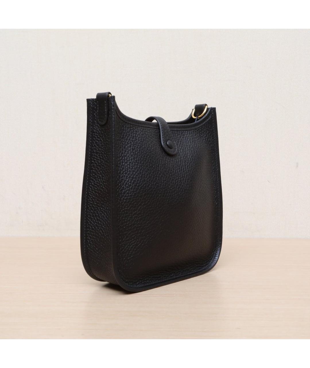 HERMES Черная кожаная сумка через плечо, фото 6