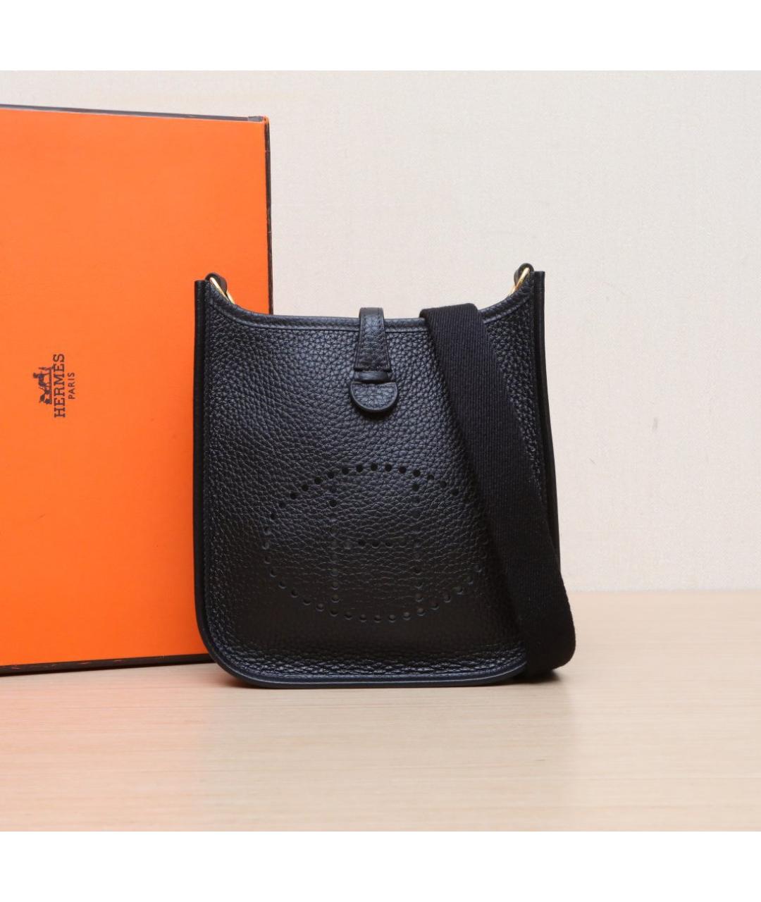 HERMES Черная кожаная сумка через плечо, фото 2