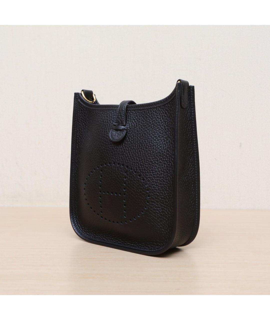 HERMES Черная кожаная сумка через плечо, фото 4