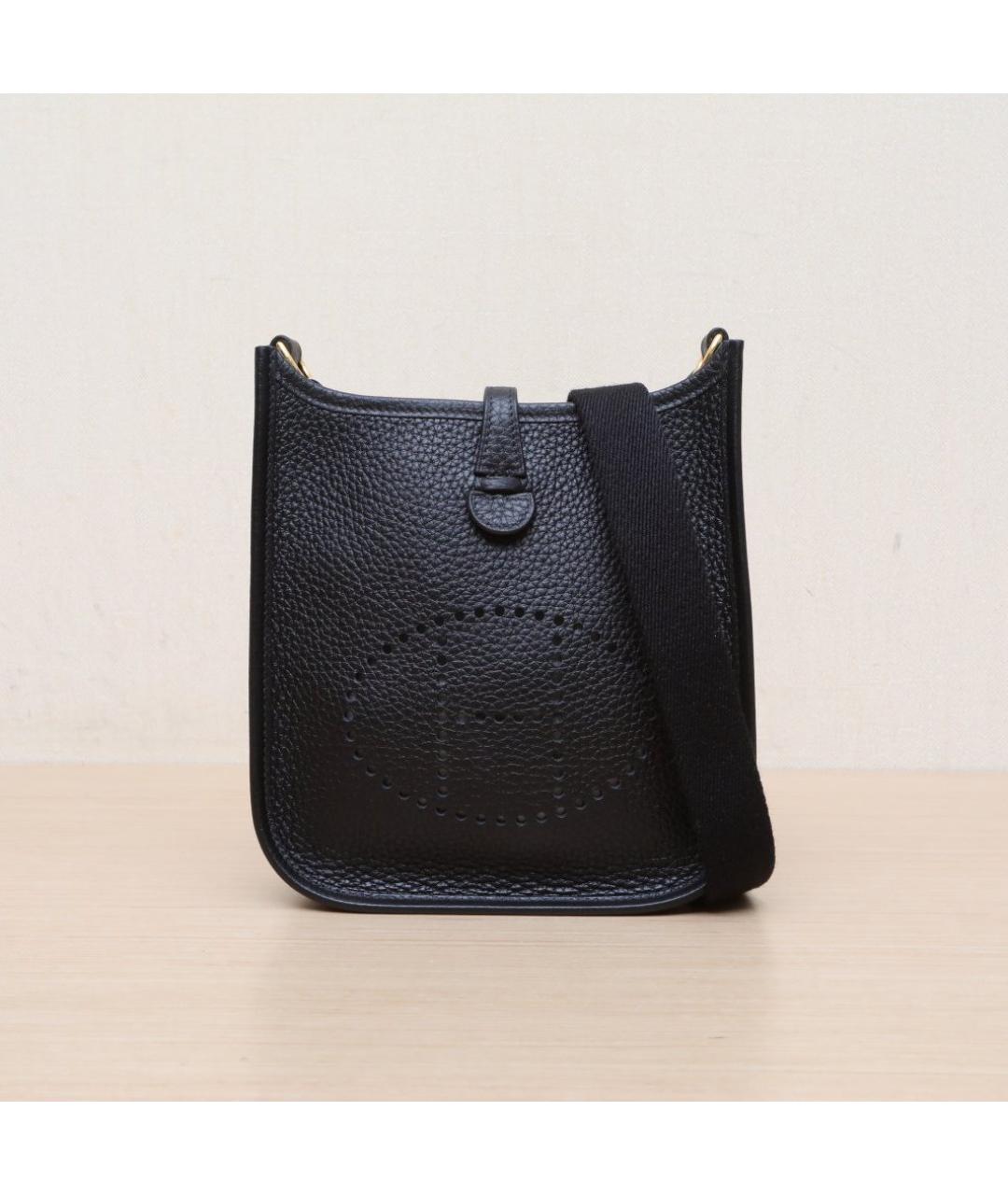 HERMES Черная кожаная сумка через плечо, фото 3