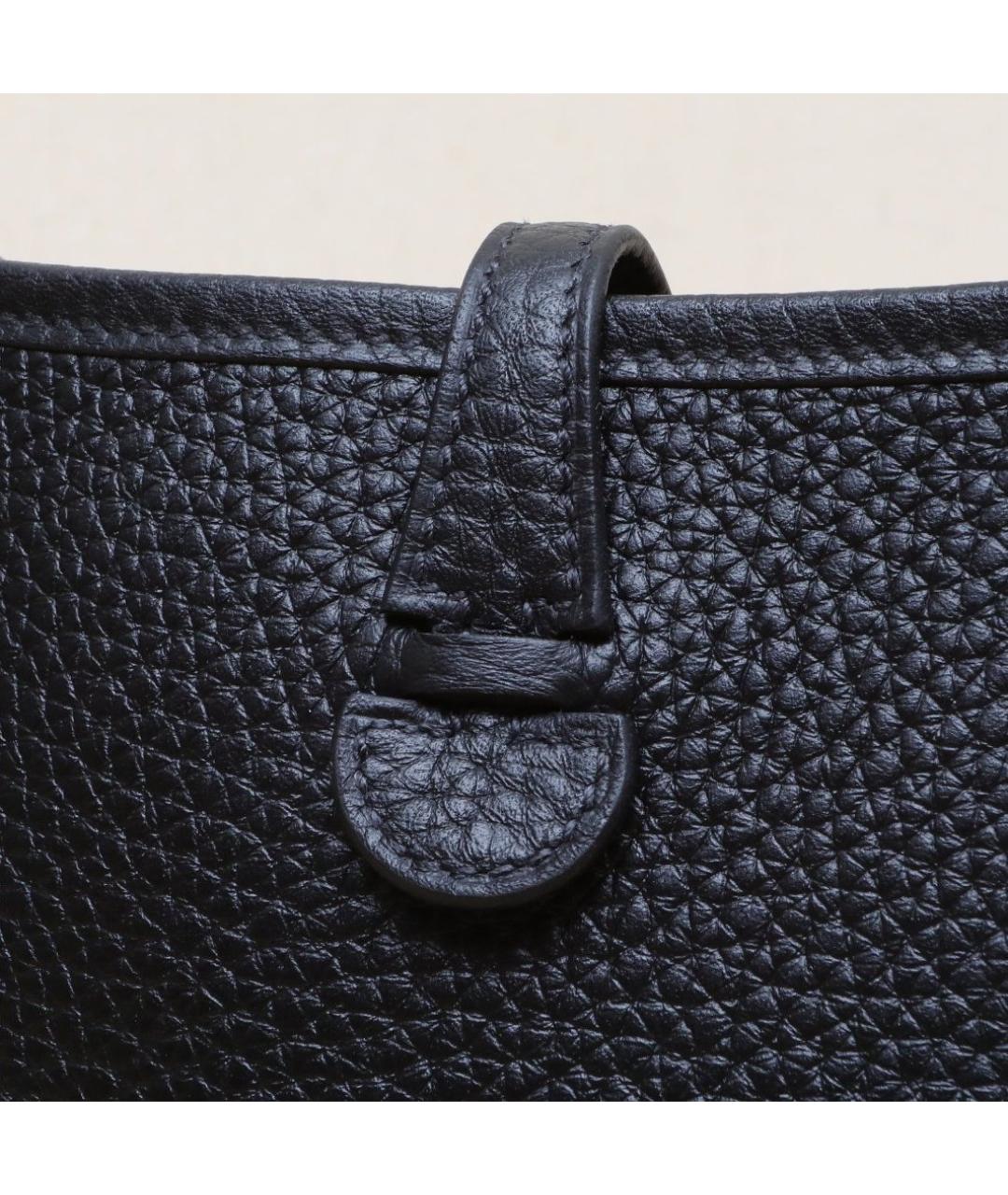 HERMES Черная кожаная сумка через плечо, фото 8