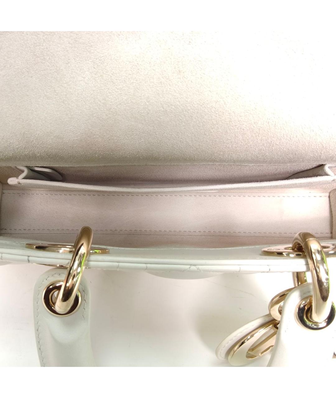 CHRISTIAN DIOR Белая кожаная сумка через плечо, фото 8