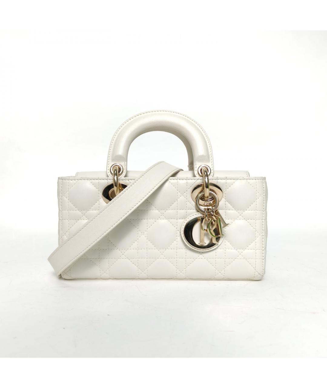 CHRISTIAN DIOR Белая кожаная сумка через плечо, фото 2