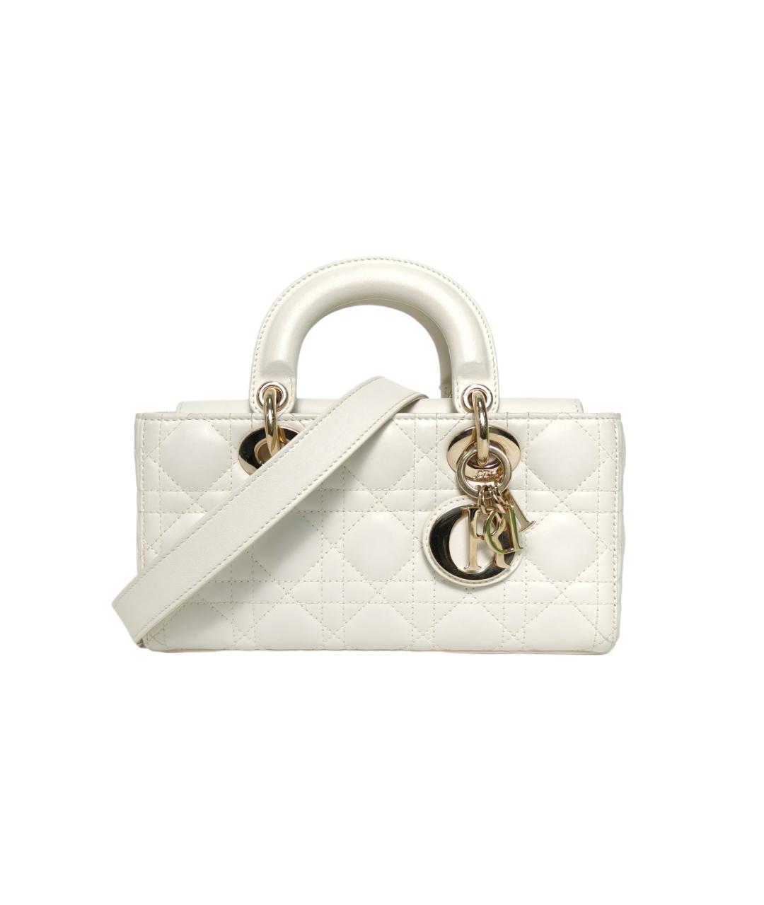 CHRISTIAN DIOR Белая кожаная сумка через плечо, фото 9