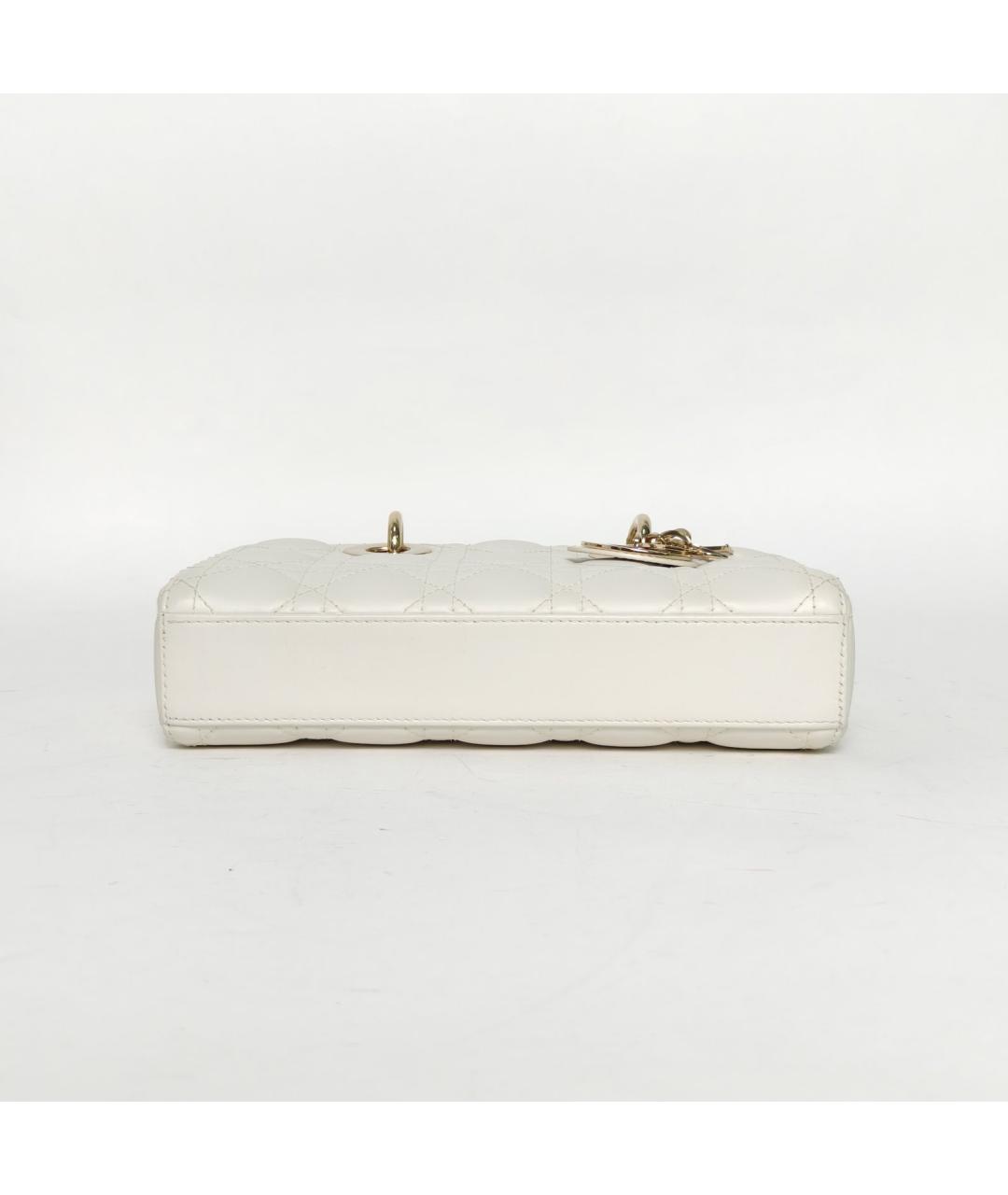 CHRISTIAN DIOR Белая кожаная сумка через плечо, фото 6
