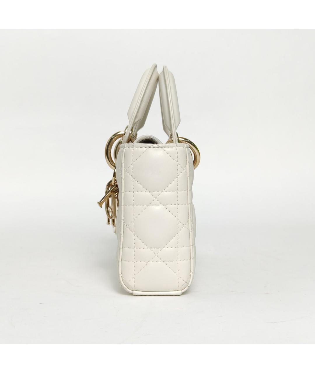 CHRISTIAN DIOR Белая кожаная сумка через плечо, фото 5