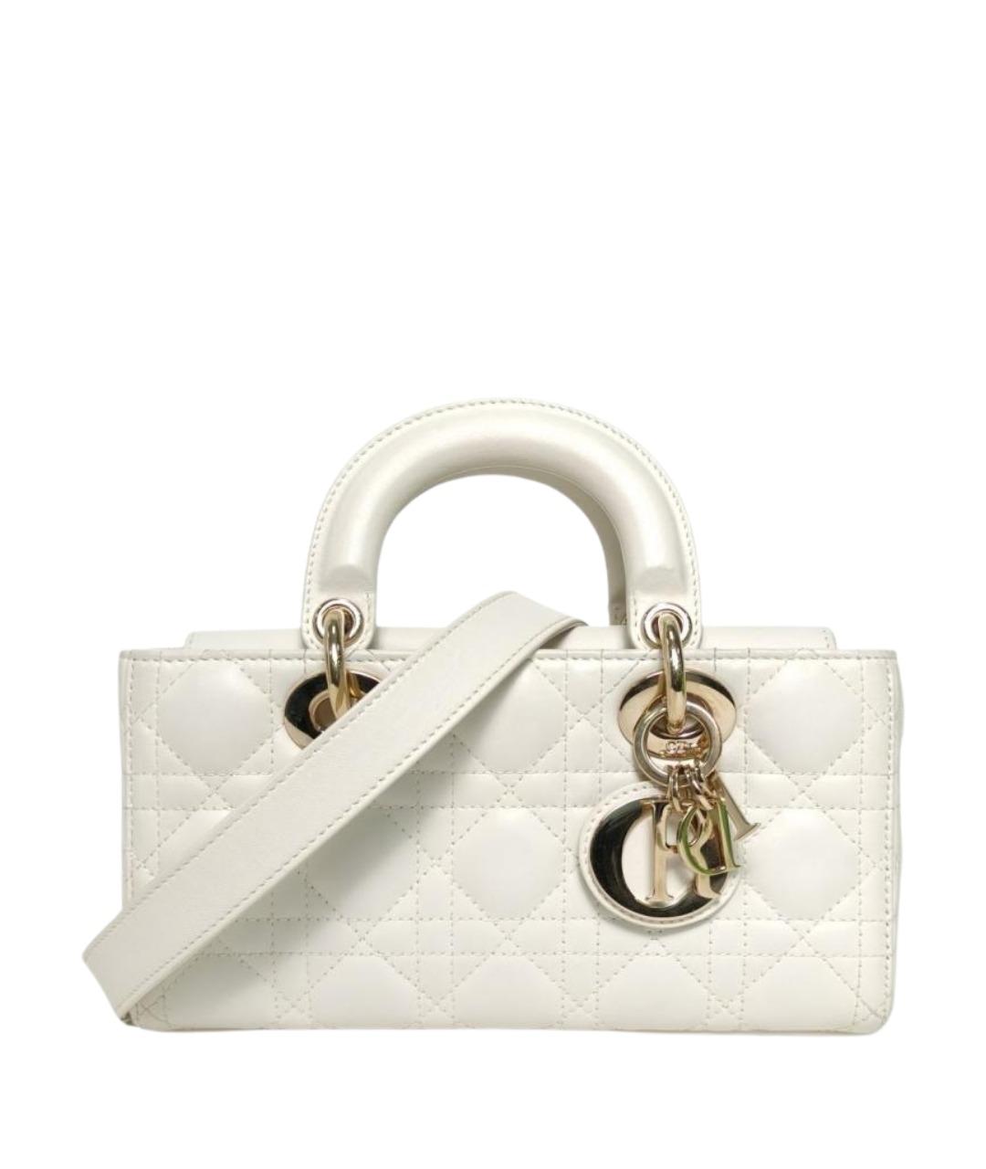 CHRISTIAN DIOR Белая кожаная сумка через плечо, фото 1