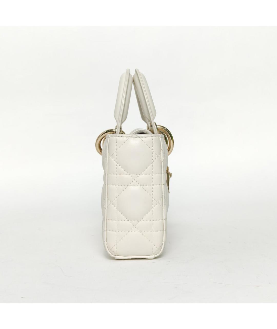 CHRISTIAN DIOR Белая кожаная сумка через плечо, фото 3
