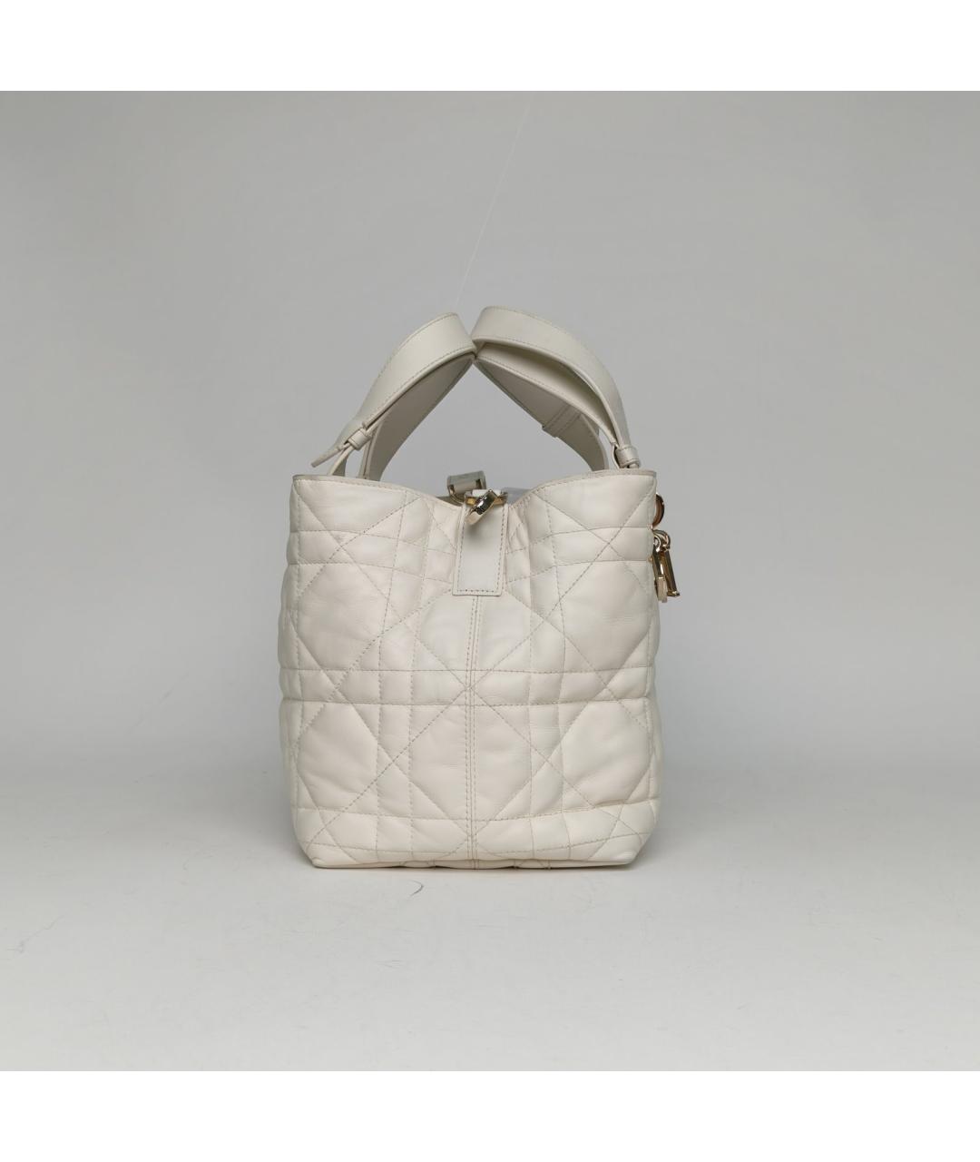 CHRISTIAN DIOR Белая кожаная сумка через плечо, фото 8