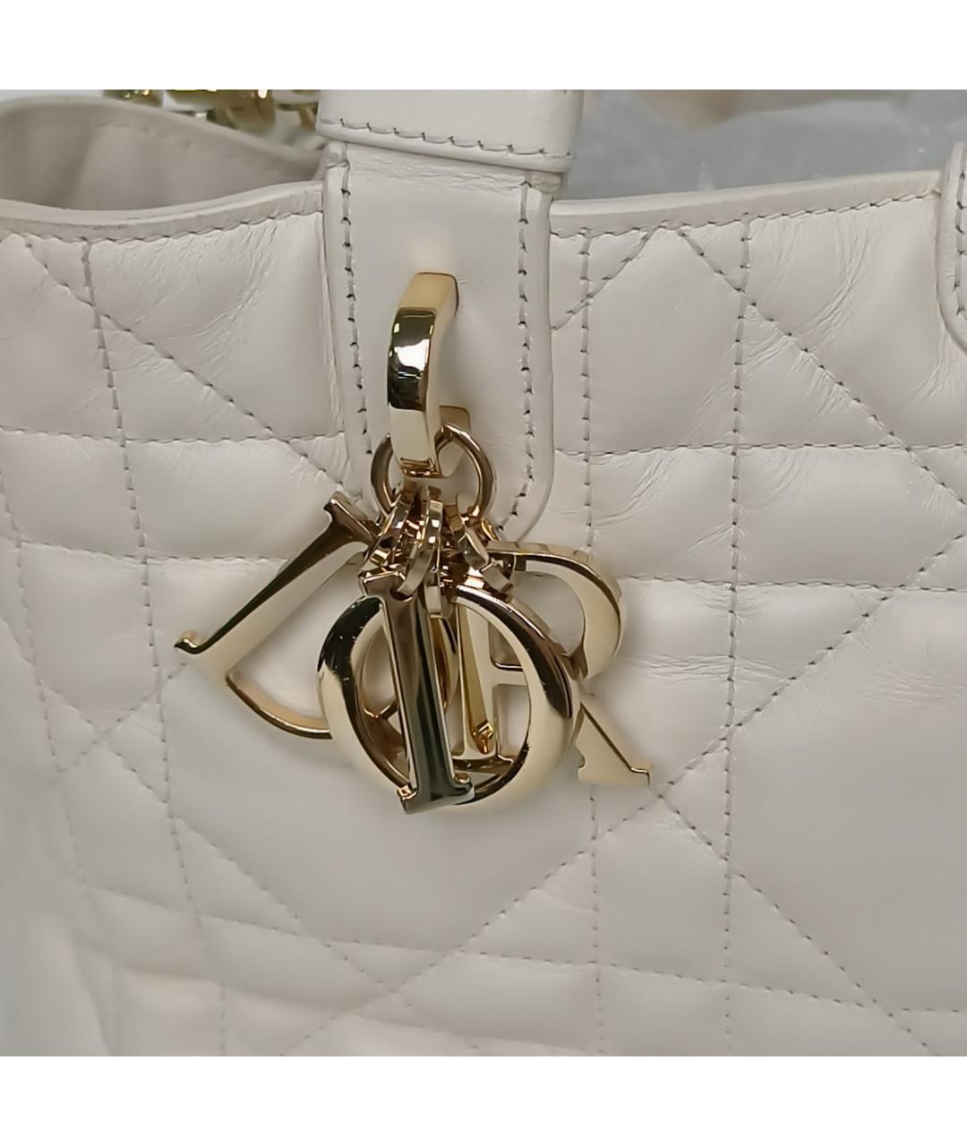 CHRISTIAN DIOR Белая кожаная сумка через плечо, фото 2