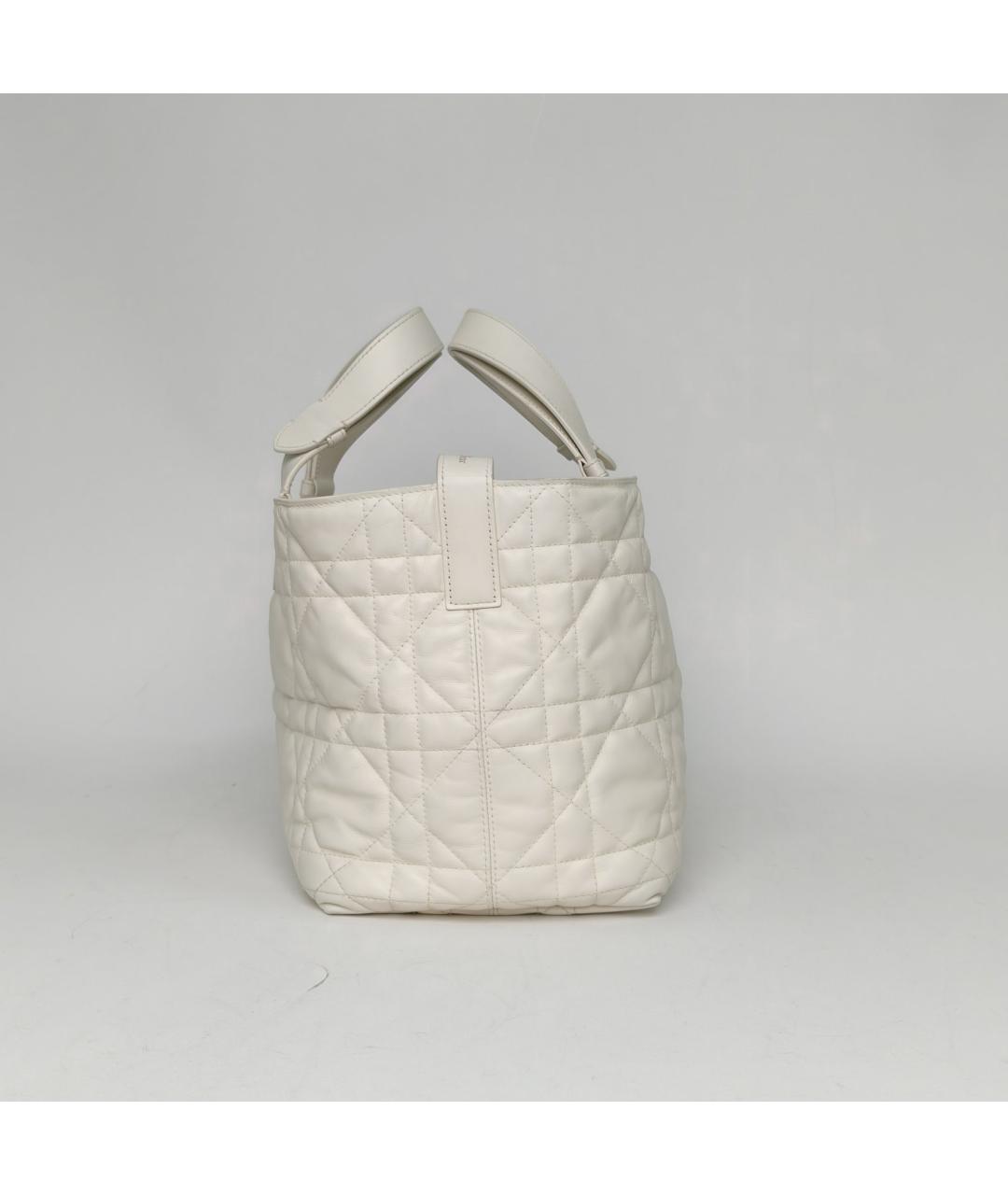 CHRISTIAN DIOR Белая кожаная сумка через плечо, фото 6