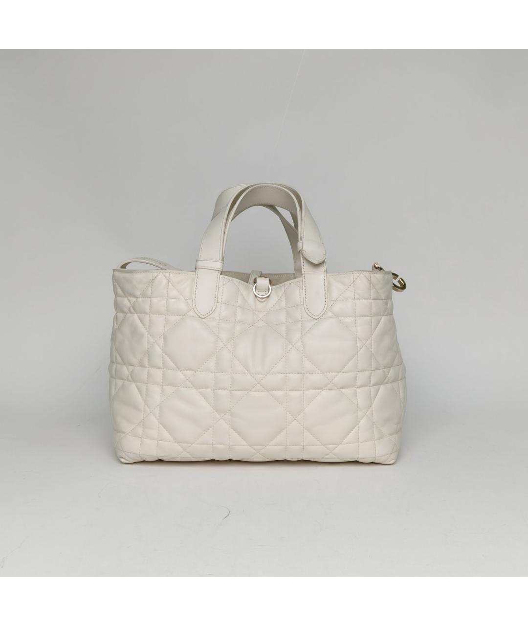 CHRISTIAN DIOR Белая кожаная сумка через плечо, фото 7