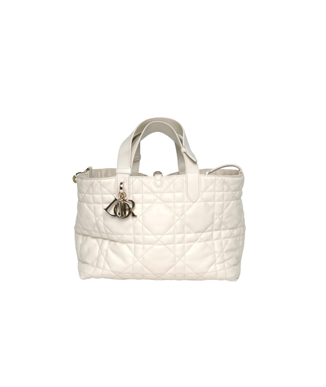 CHRISTIAN DIOR Белая кожаная сумка через плечо, фото 10