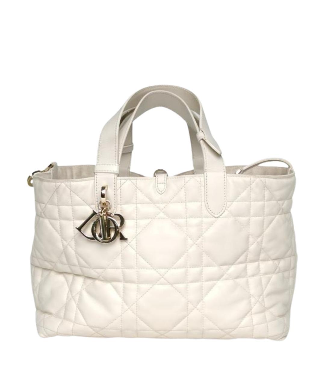 CHRISTIAN DIOR Белая кожаная сумка через плечо, фото 1