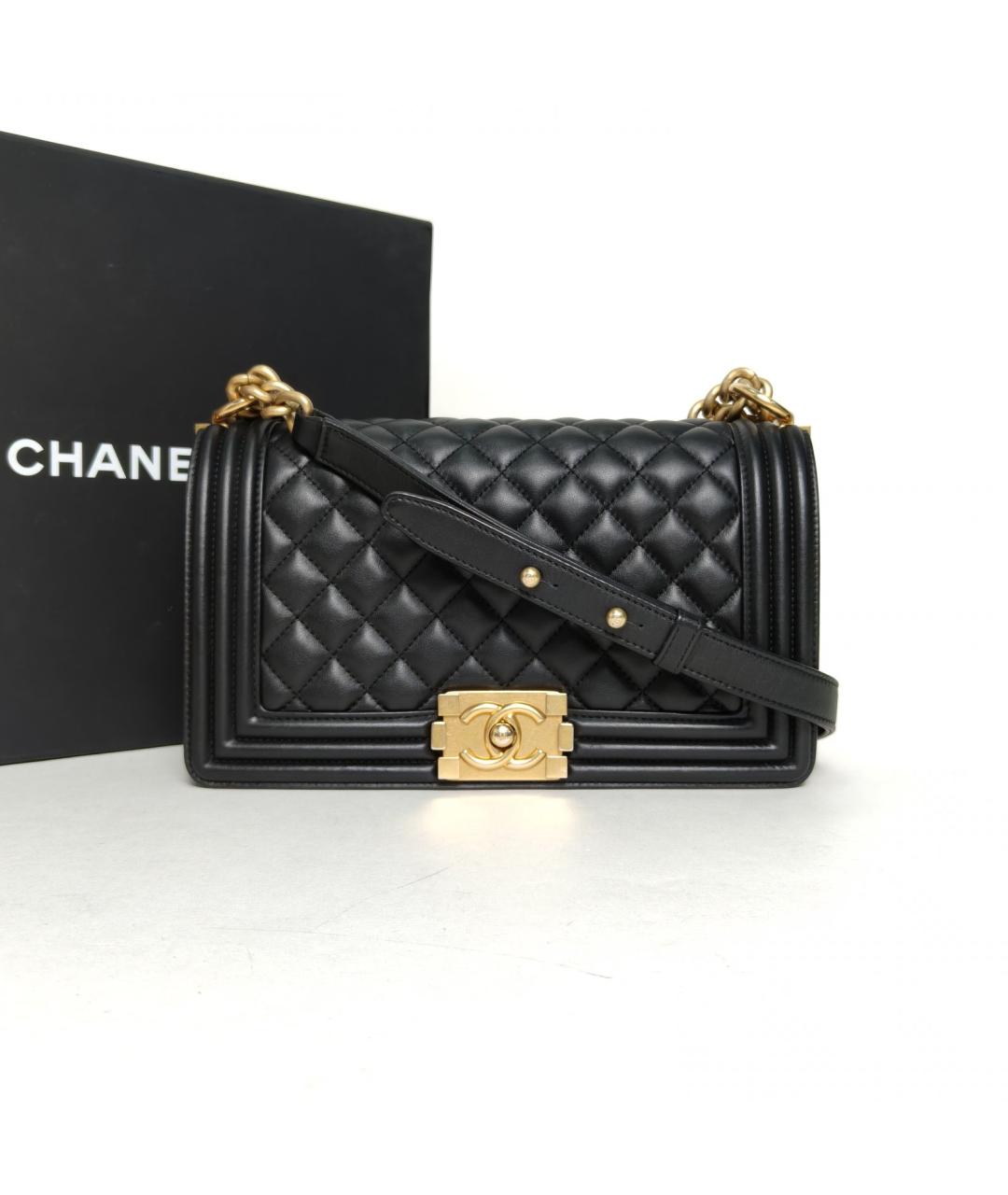 CHANEL Черная кожаная сумка через плечо, фото 9