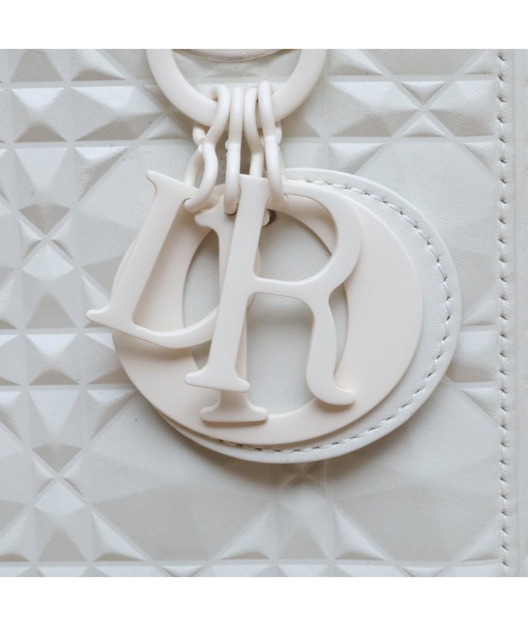 CHRISTIAN DIOR Белая кожаная сумка через плечо, фото 7