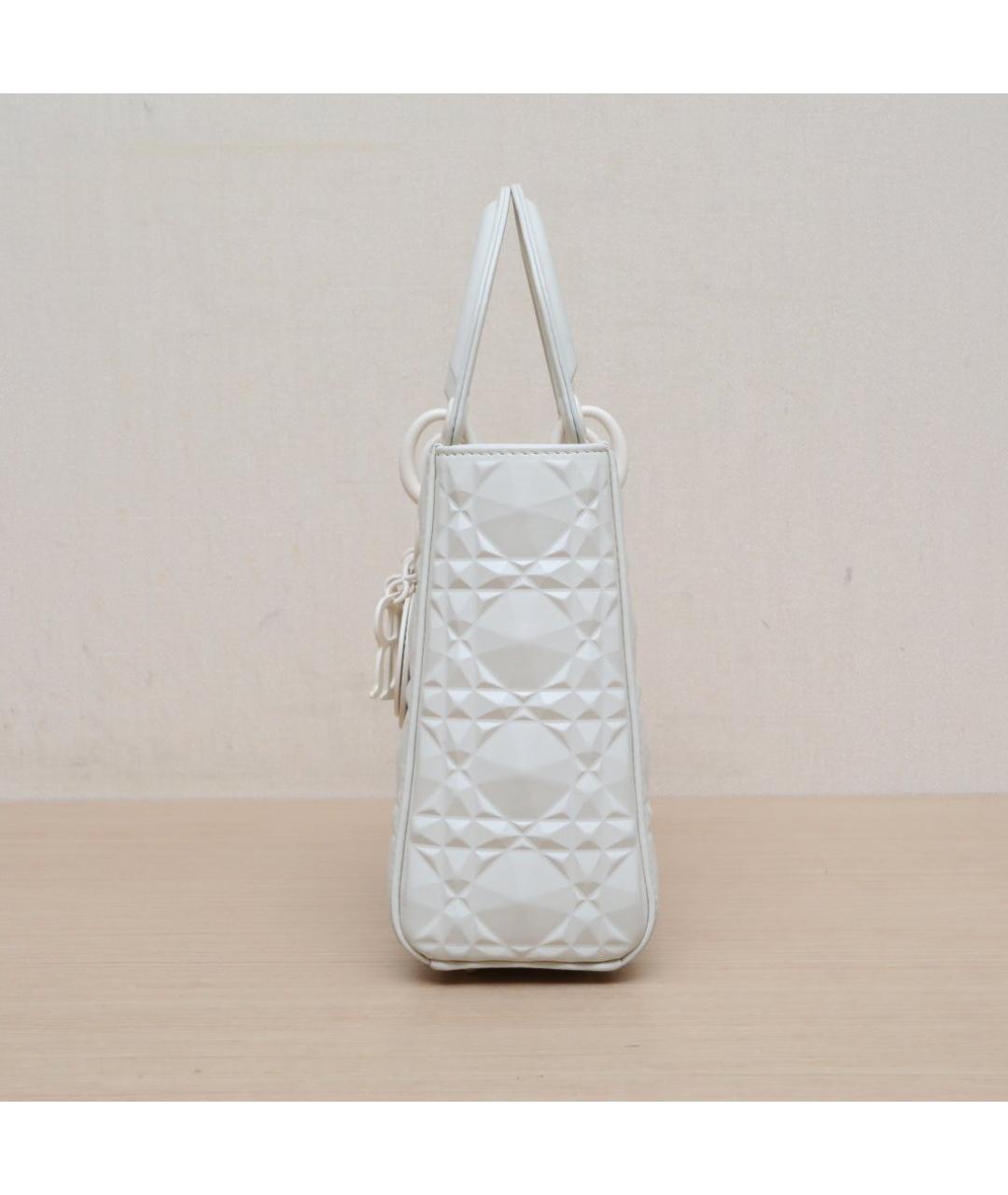 CHRISTIAN DIOR Белая кожаная сумка через плечо, фото 4