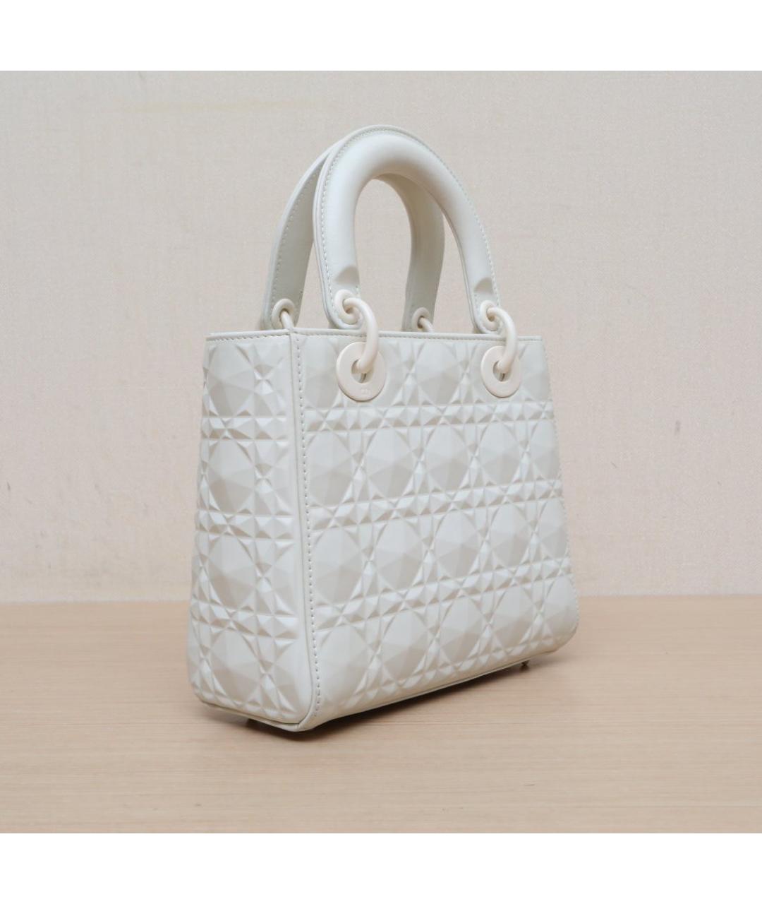 CHRISTIAN DIOR Белая кожаная сумка через плечо, фото 5