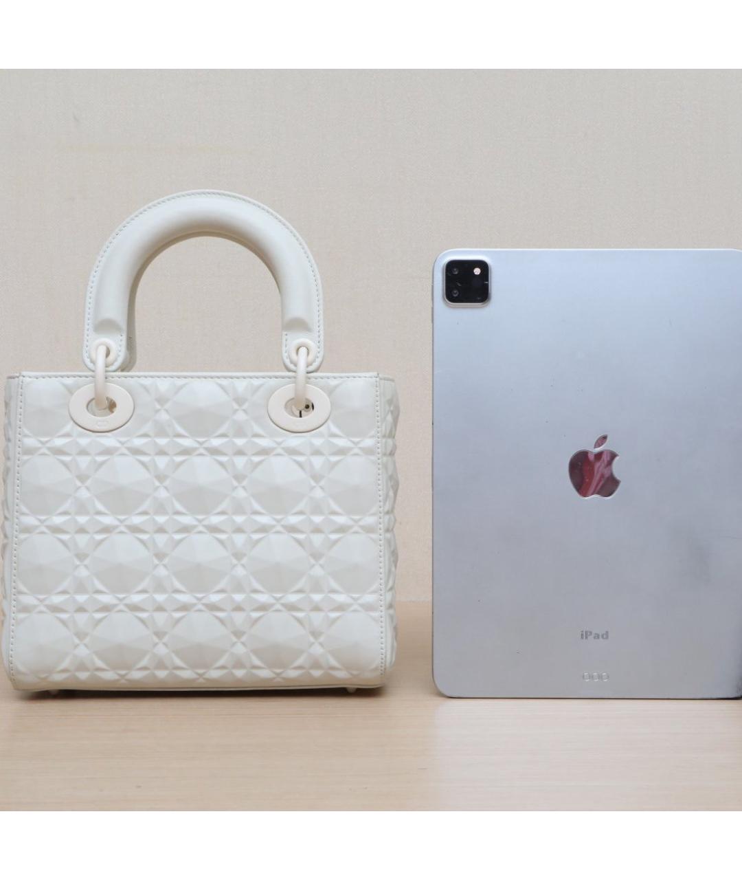 CHRISTIAN DIOR Белая кожаная сумка через плечо, фото 6