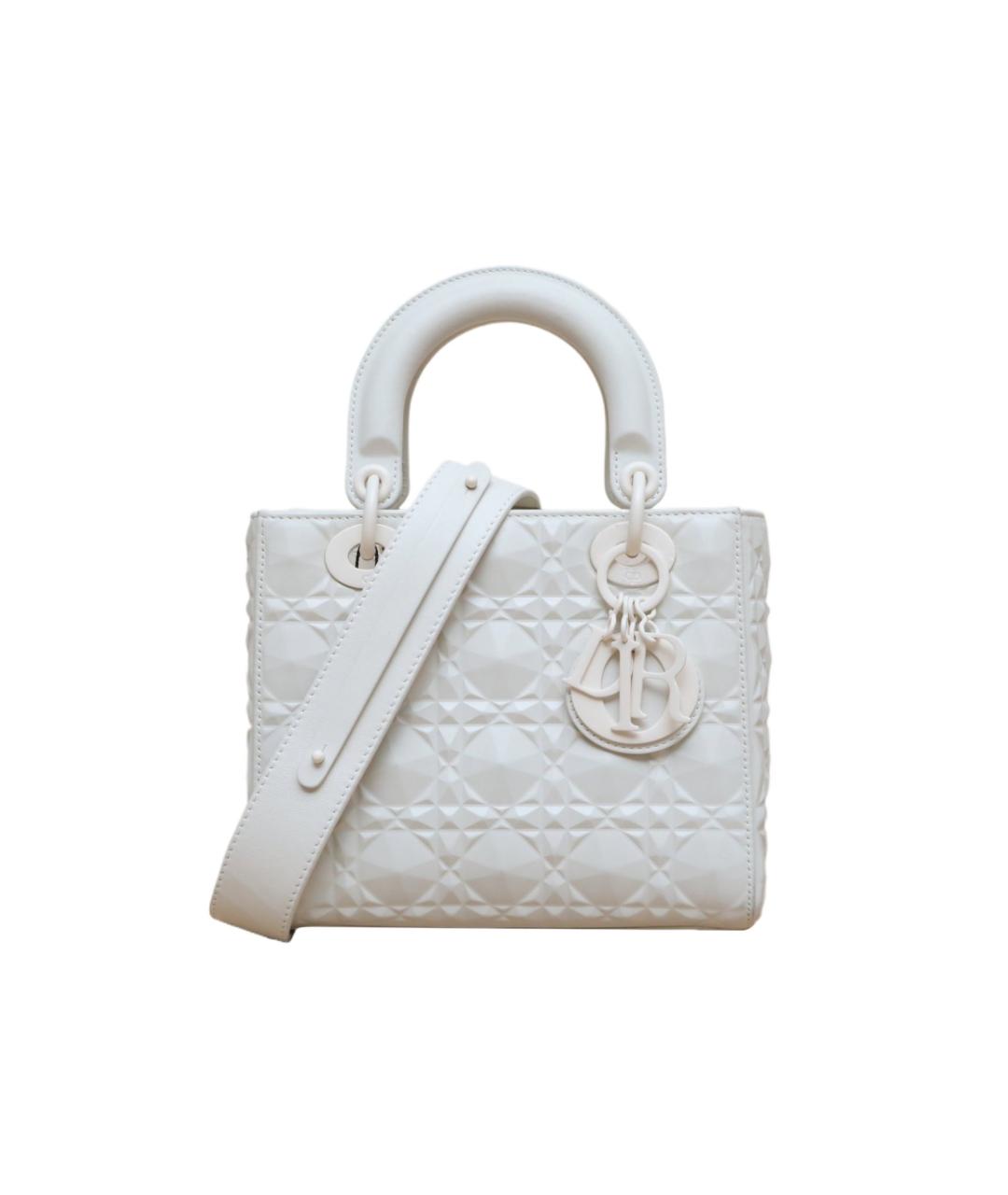 CHRISTIAN DIOR Белая кожаная сумка через плечо, фото 9