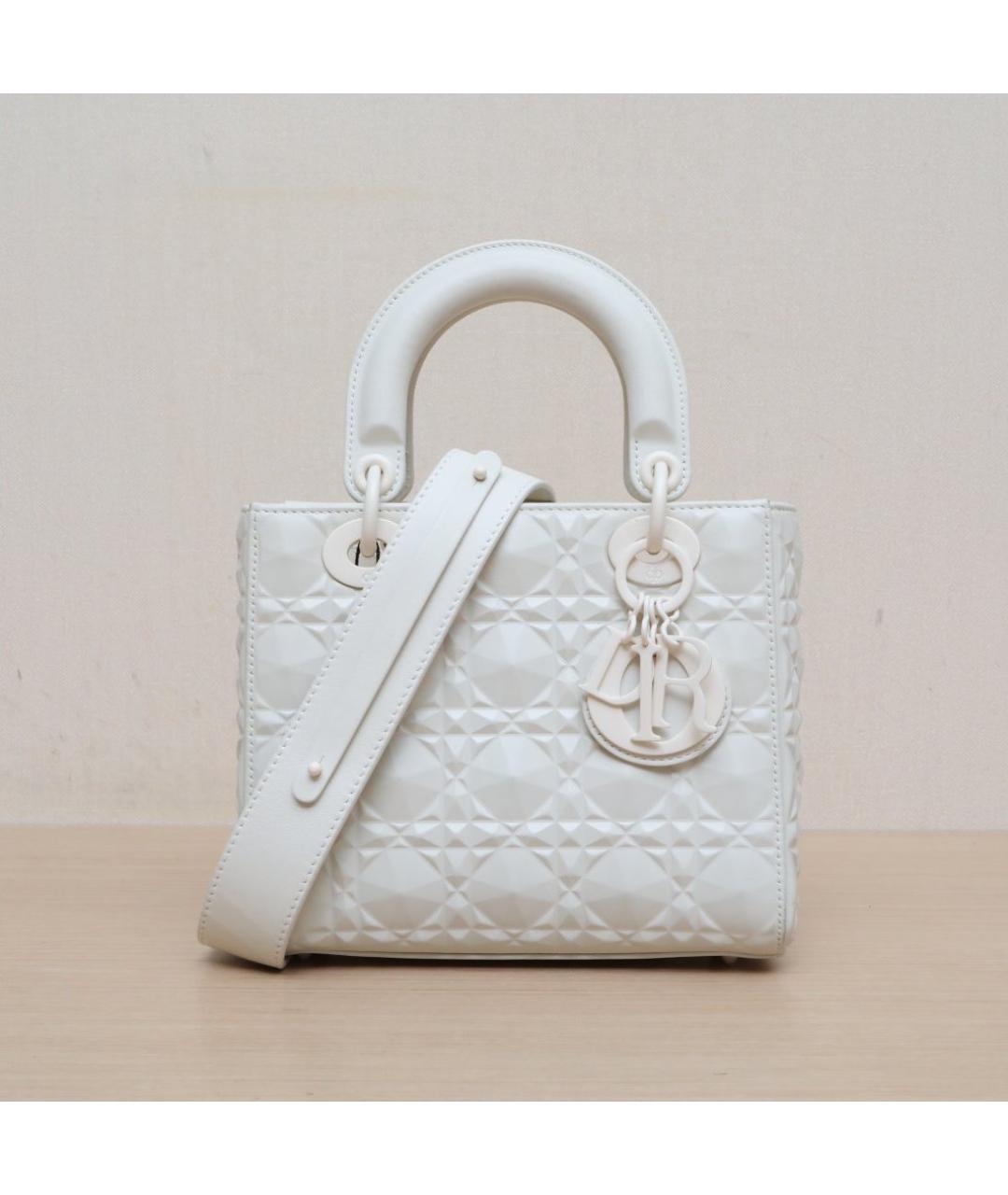 CHRISTIAN DIOR Белая кожаная сумка через плечо, фото 2