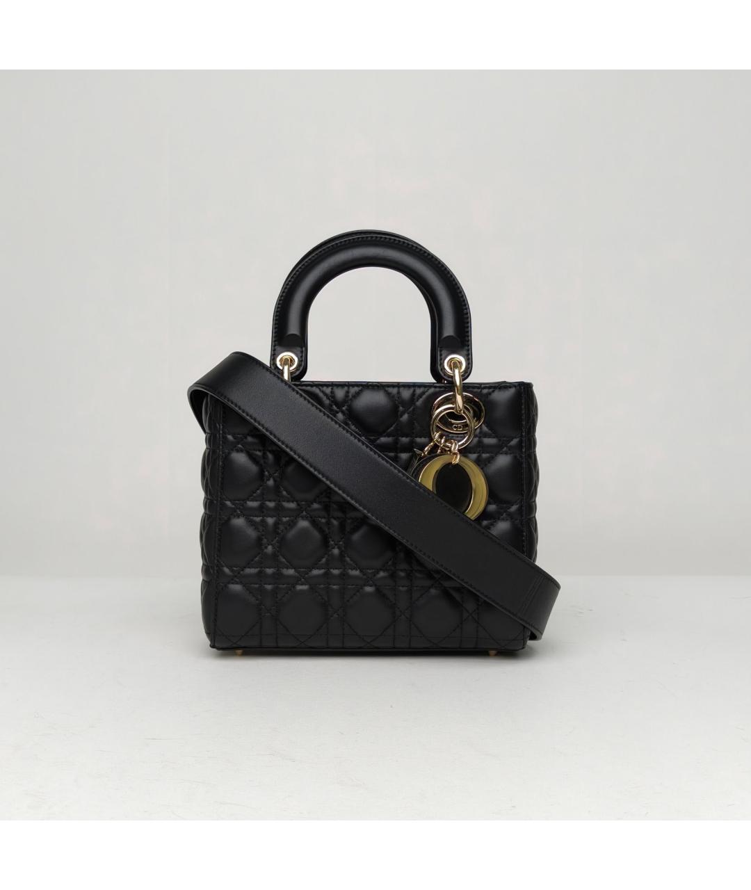 CHRISTIAN DIOR Черная кожаная сумка через плечо, фото 2