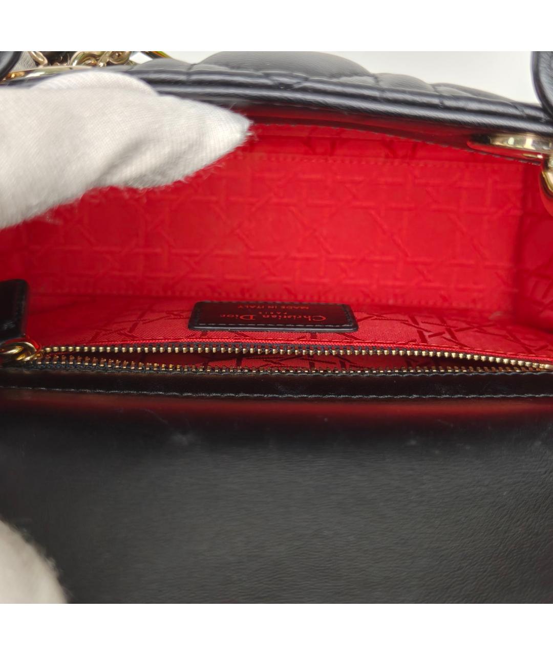 CHRISTIAN DIOR Черная кожаная сумка через плечо, фото 8