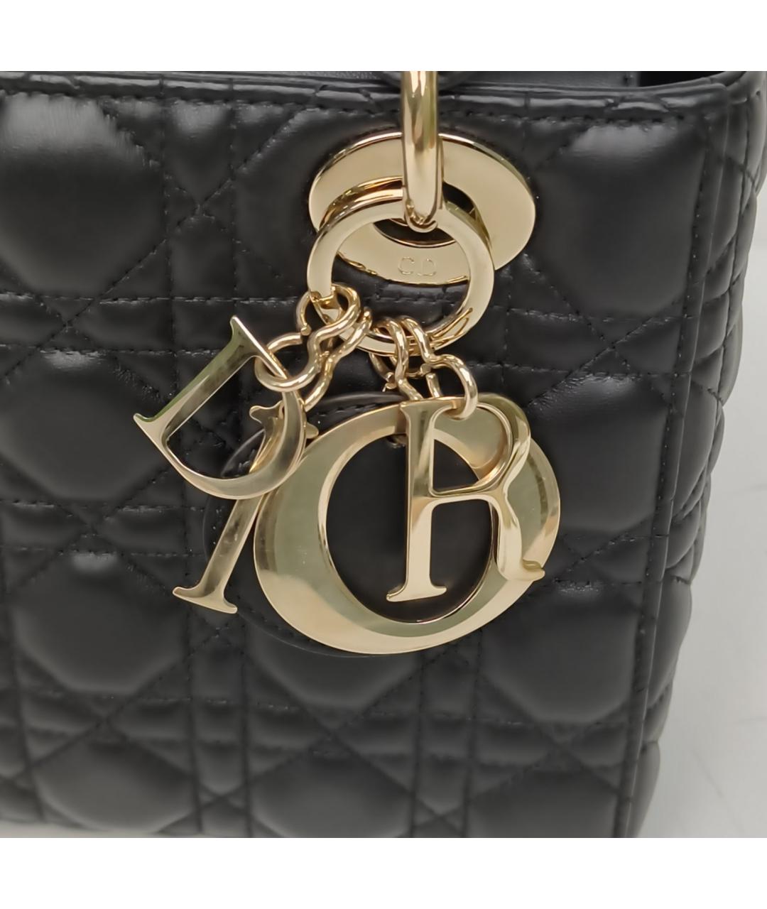 CHRISTIAN DIOR Черная кожаная сумка через плечо, фото 7