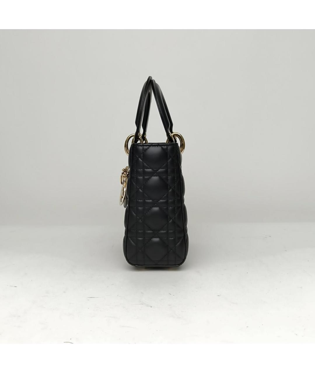 CHRISTIAN DIOR Черная кожаная сумка через плечо, фото 3