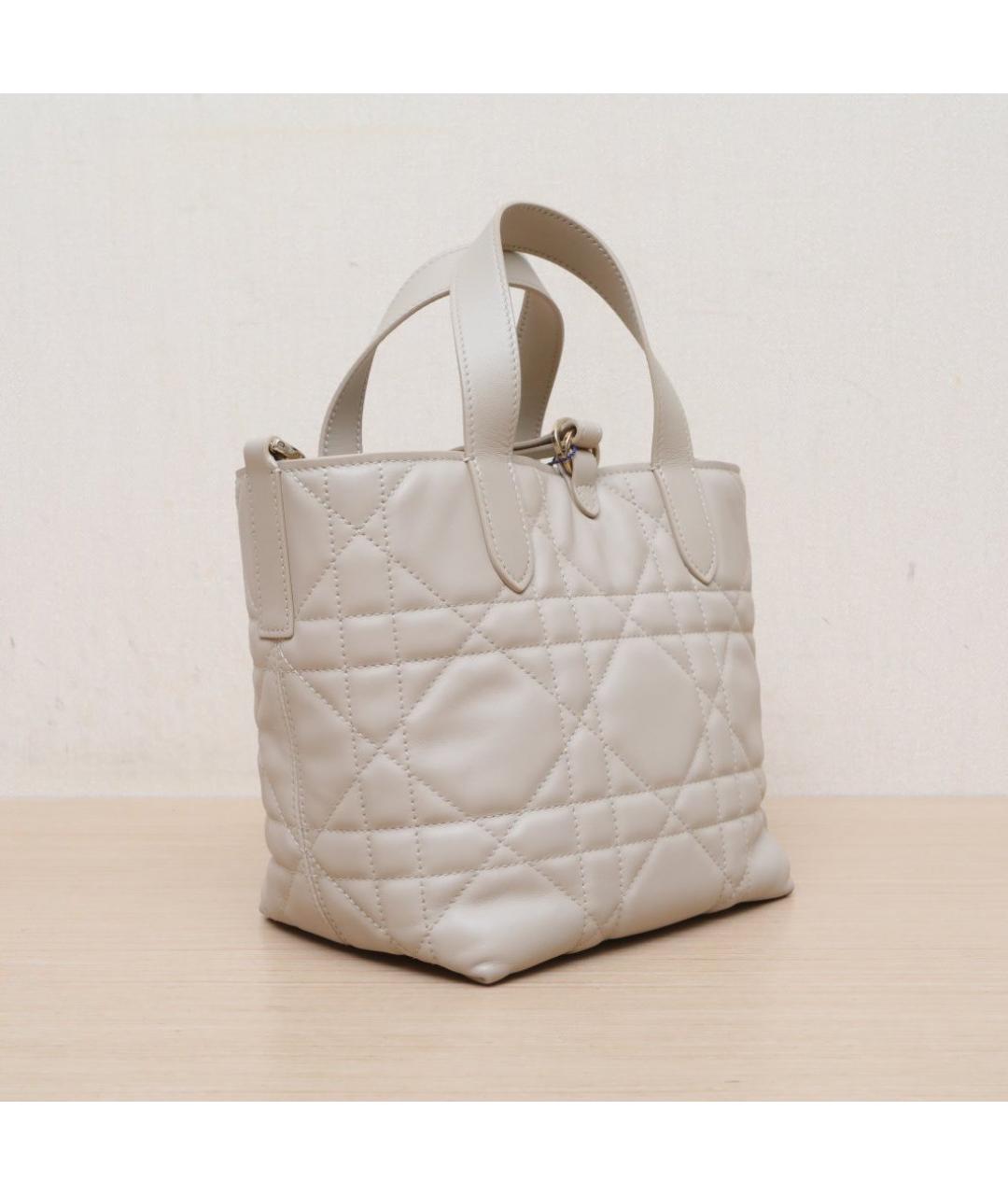 CHRISTIAN DIOR Бежевая кожаная сумка через плечо, фото 5