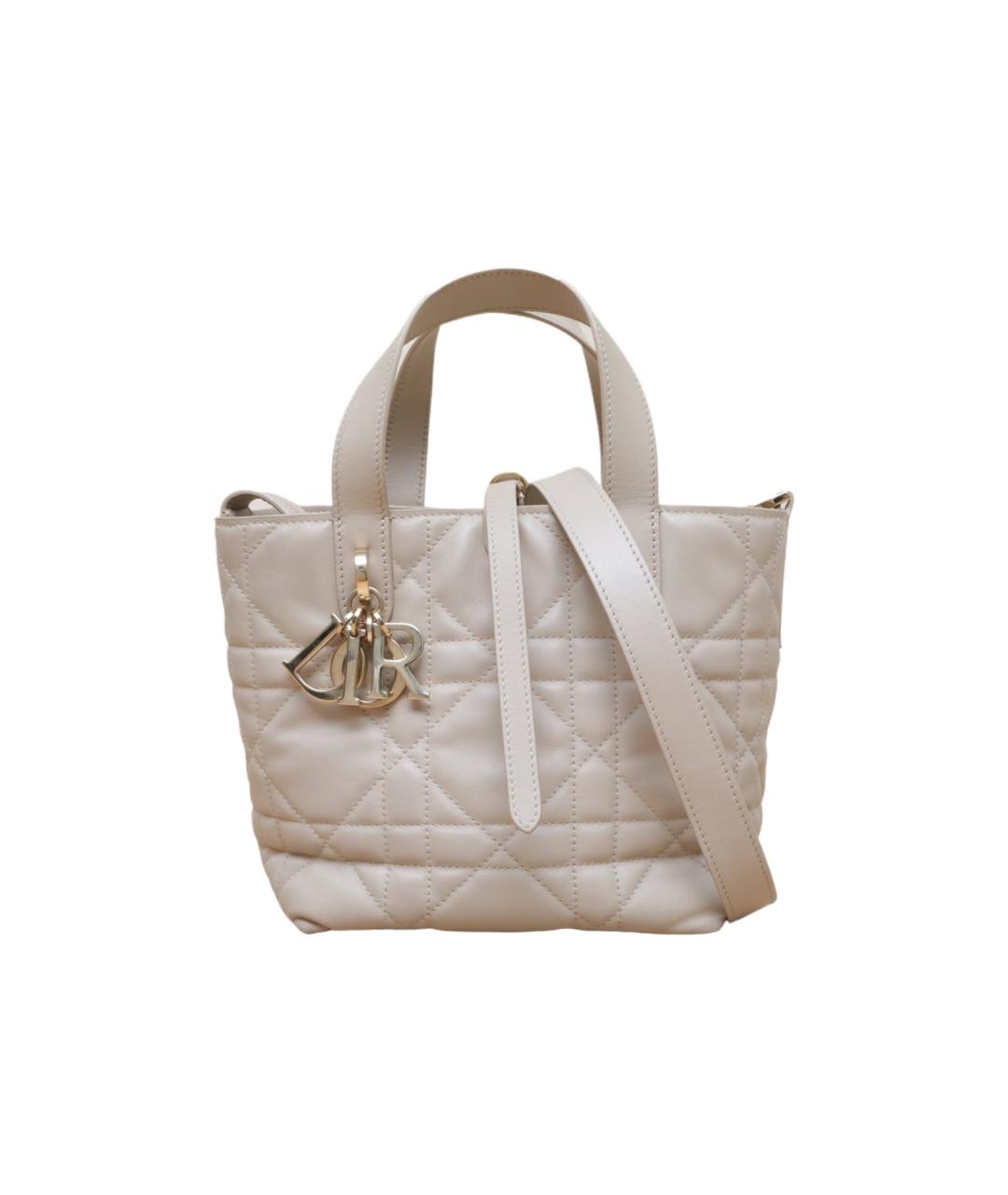 CHRISTIAN DIOR Бежевая кожаная сумка через плечо, фото 9