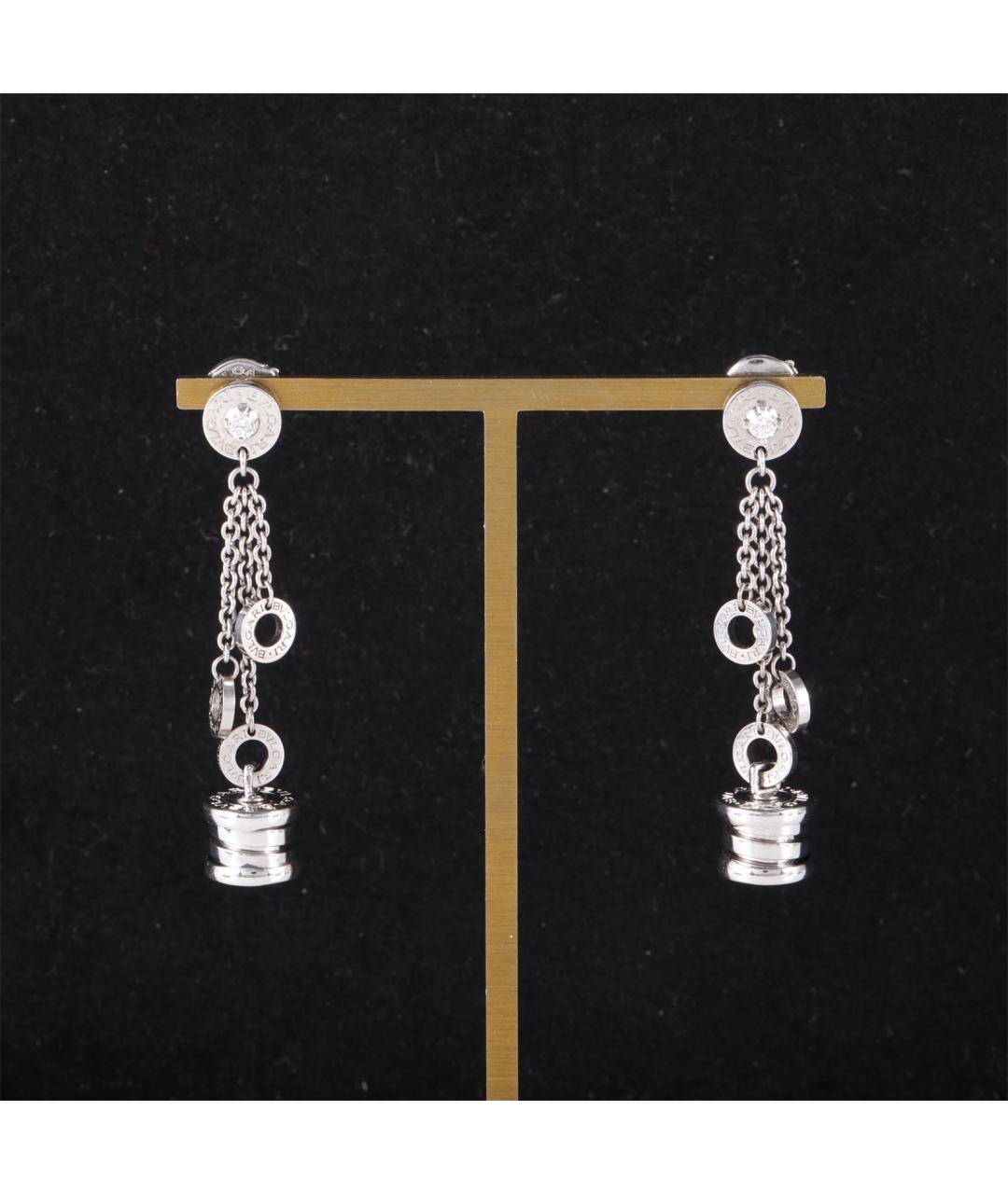 BVLGARI Серебряные серьги из белого золота, фото 6