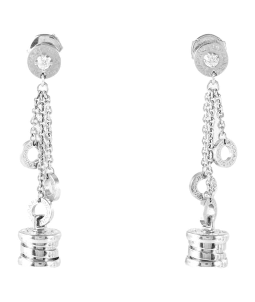BVLGARI Серебряные серьги из белого золота, фото 1