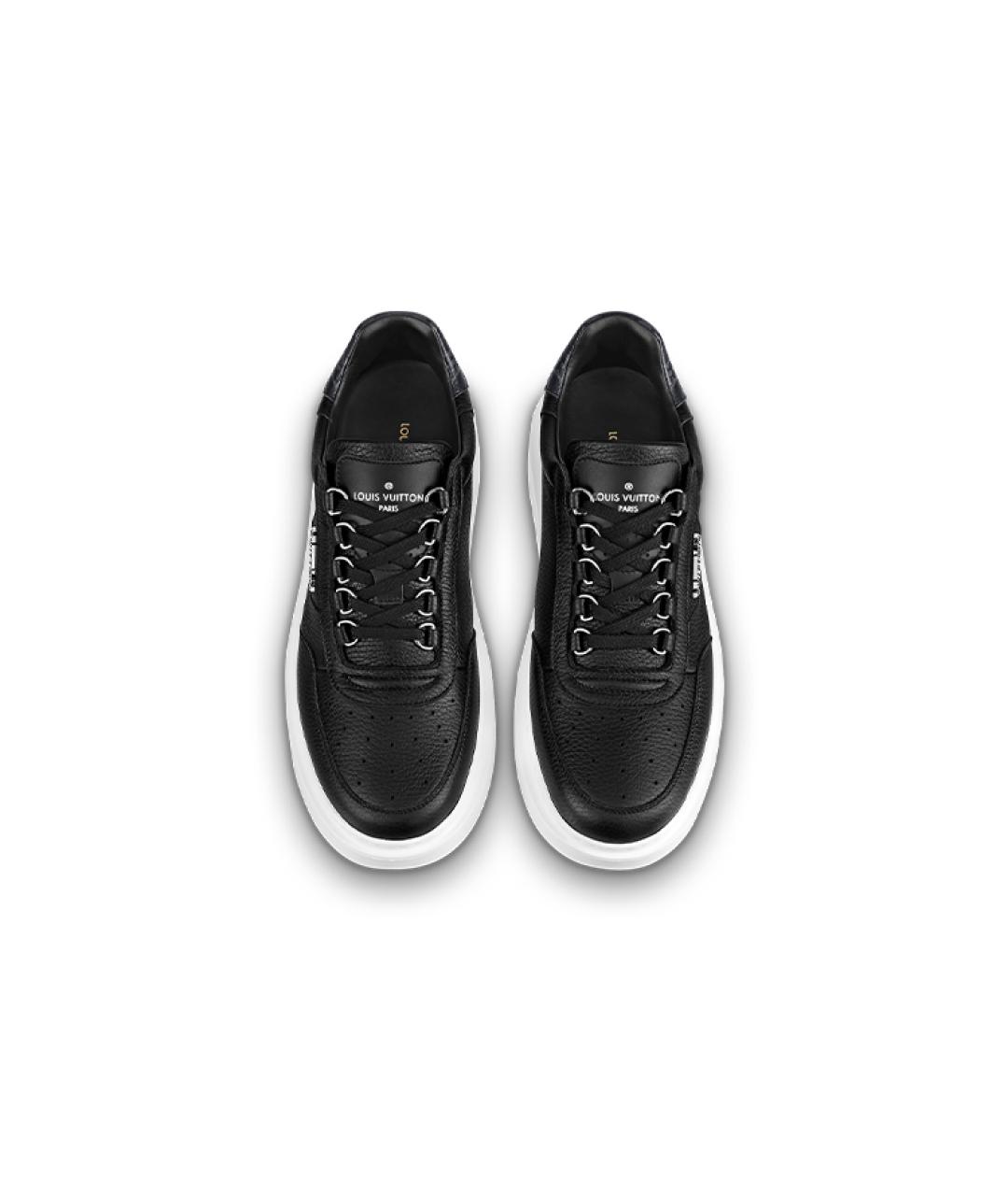 LOUIS VUITTON Черные кожаные низкие кроссовки / кеды, фото 3