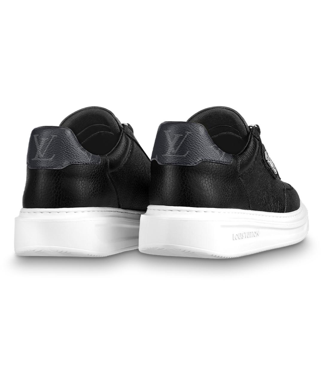 LOUIS VUITTON Черные кожаные низкие кроссовки / кеды, фото 4