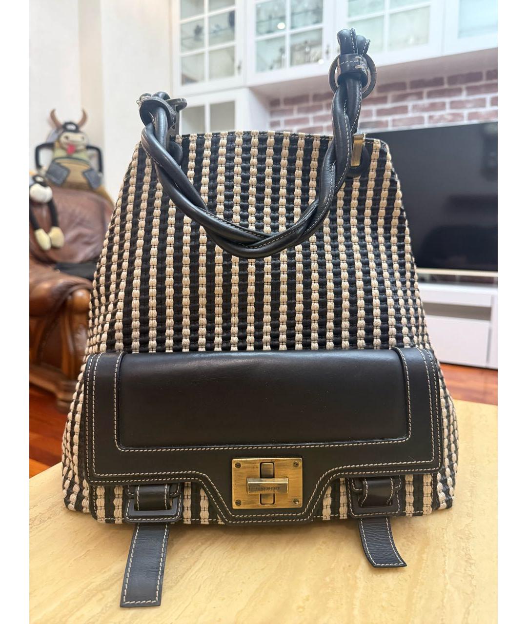 GIVENCHY Черная пелетеная сумка тоут, фото 8